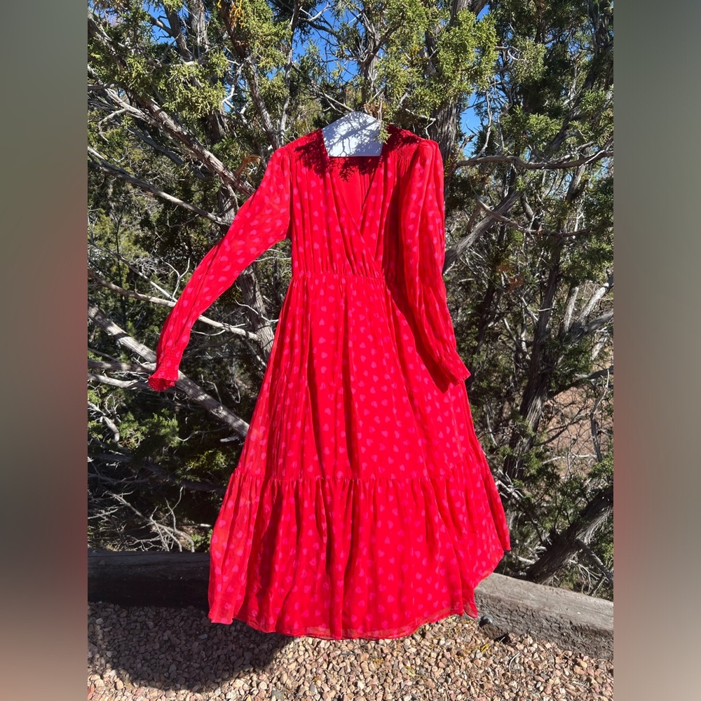 Heartbeat Midi Dress by Kate Spade 100% silk size 8